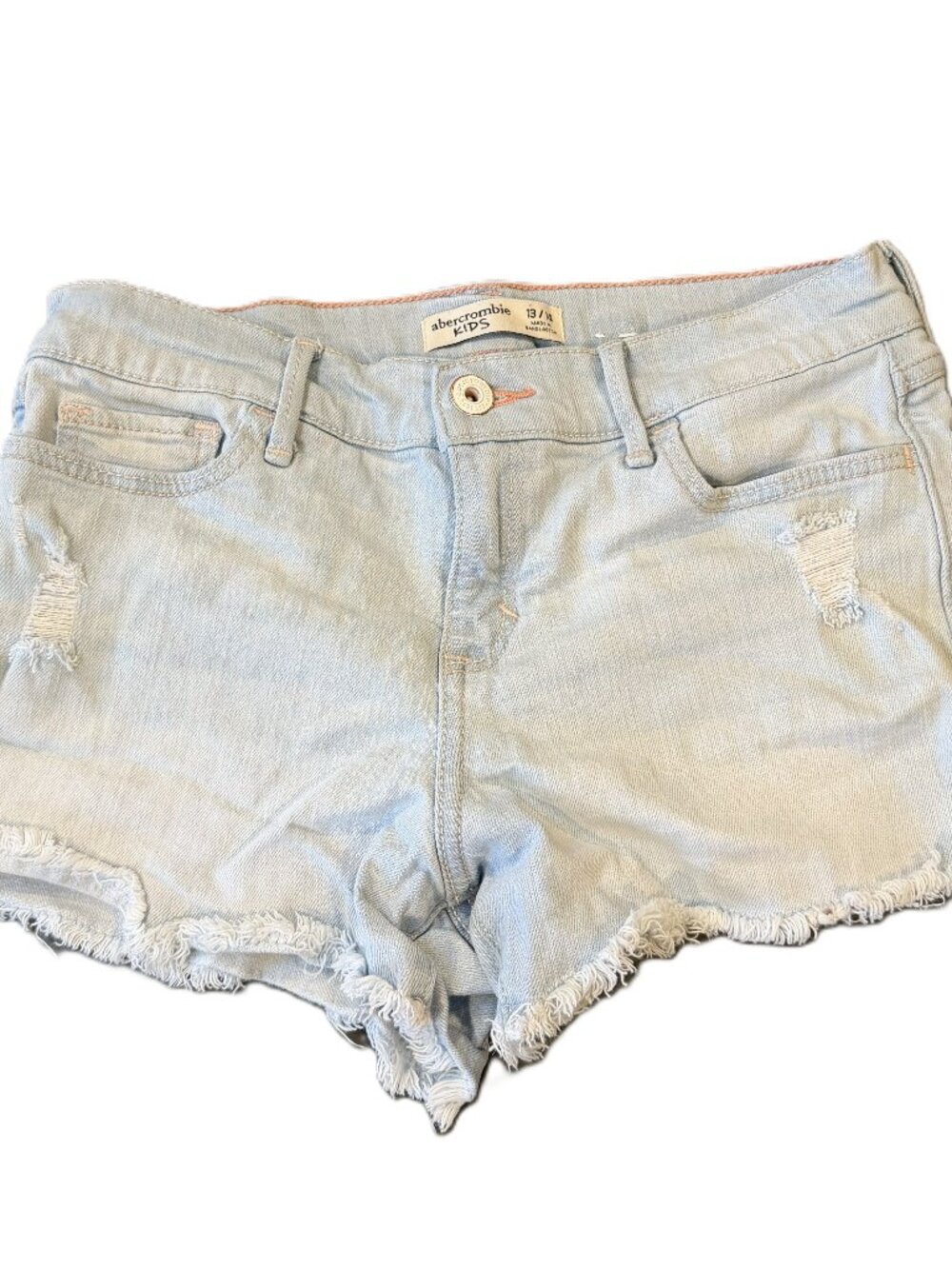 Abercrombie Kids Girls Light Wash Cut Off Denim Shorts Size 13/14
